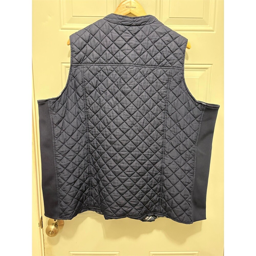 Kim Rogers Puffer Vest Womens 3XL Navy Blue Full Zip Plaid Lined Pockets - Picture 5 of 7
